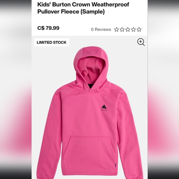 Burton NWOT Crown Weatherproof Pullover Fleece - girls size xs - Picture 2 of 4